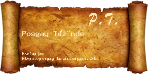Posgay Tünde névjegykártya